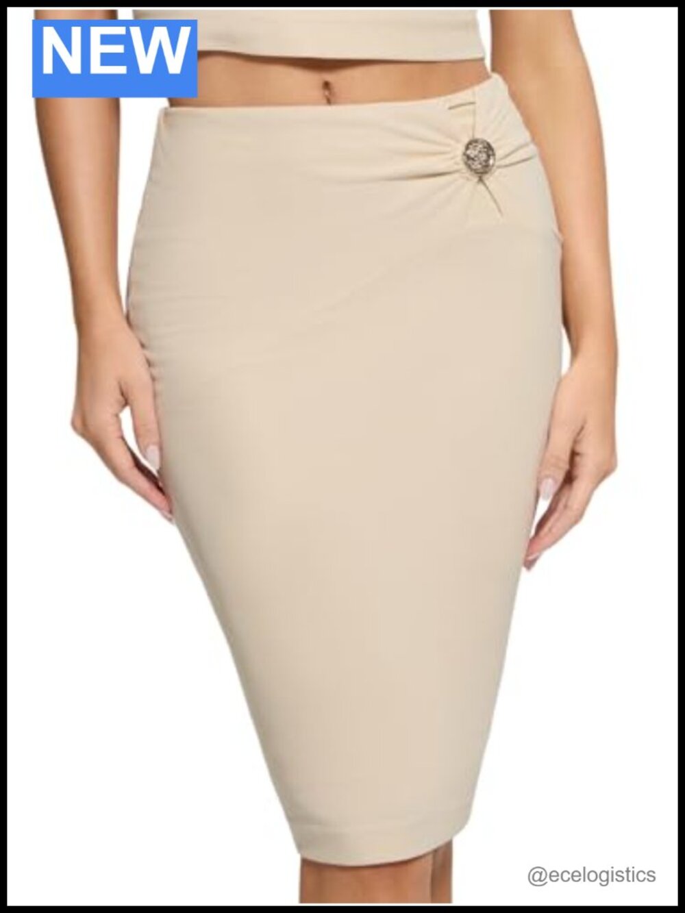 Ribbed High Rise Skirt with Peony Jewel Applique